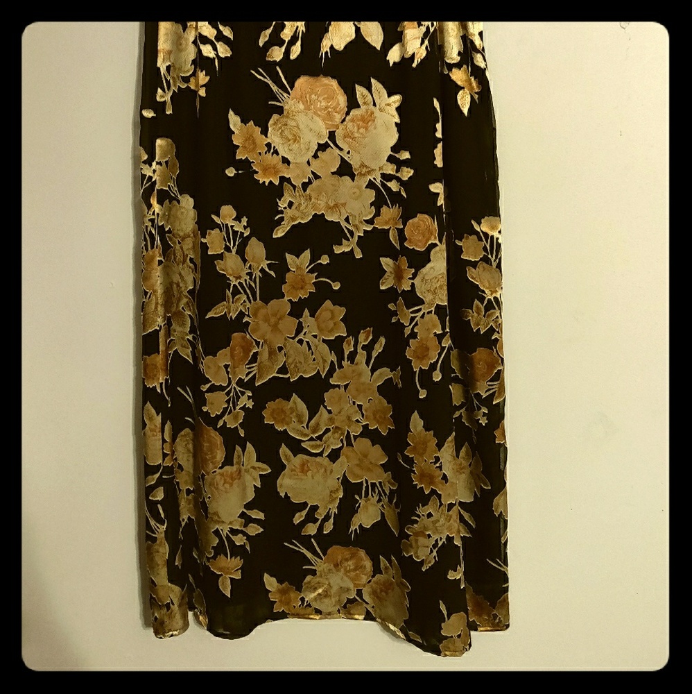 Floral silk skirt